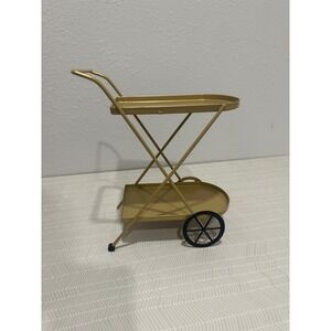 Target Gold Metal Two Tiered Serving Bar Cart‎  Miniature Decor Accent Flawed